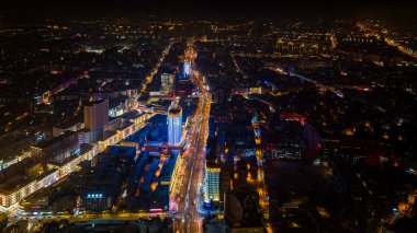 Festival sırasında Changchun City, Çin 'de kış gecesi sahnesi