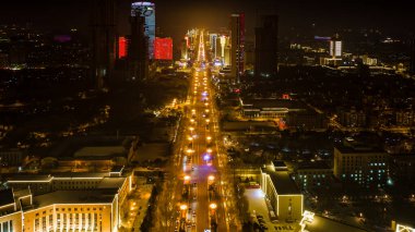 Festival sırasında Changchun City, Çin 'de kış gecesi sahnesi