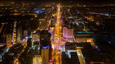 Festival sırasında Changchun City, Çin 'de kış gecesi sahnesi