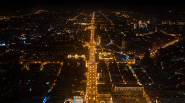 Festival sırasında Changchun City, Çin 'de kış gecesi sahnesi