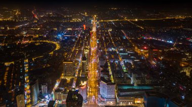 Festival sırasında Changchun City, Çin 'de kış gecesi sahnesi