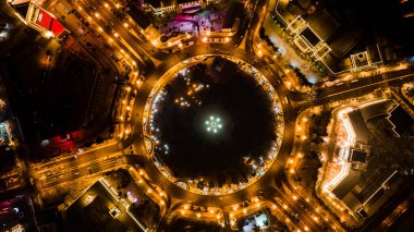 Festival sırasında Changchun City, Çin 'de kış gecesi sahnesi