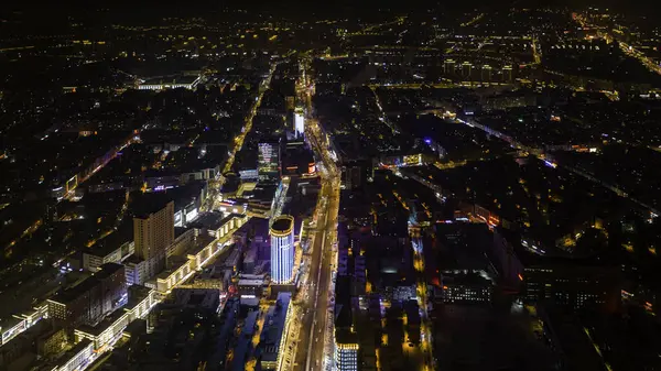 Adegan Malam Musim Dingin Kota Changchun Cina Selama Festival — Stok Foto