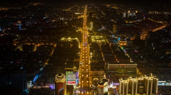 Escena Nocturna Invierno Ciudad Changchun China Durante Festival —  Fotos de Stock