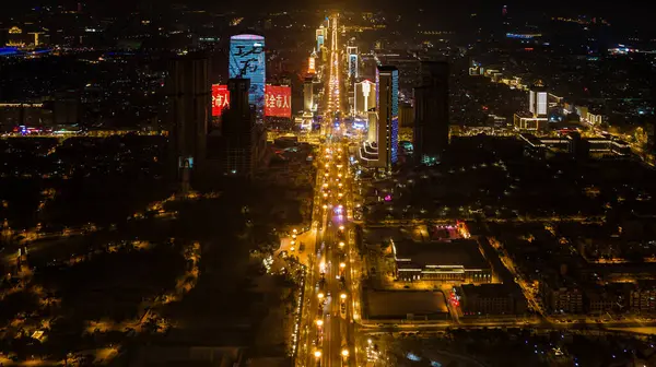 Escena Nocturna Invierno Ciudad Changchun China Durante Festival —  Fotos de Stock