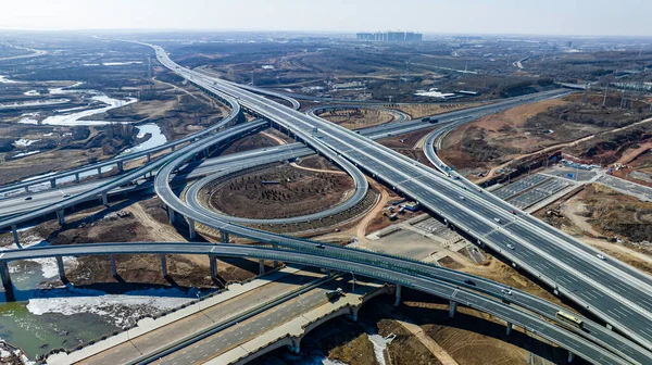 Puente Elevado Construcción Changchun China — Foto de Stock