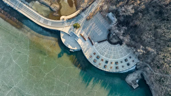 stock image Jingyuetan National Forest Park in Changchun, China in early spring