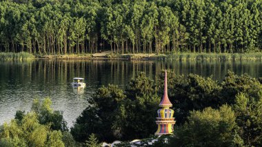 Nanhu Park 'ın Changchun, Çin' deki manzarası.