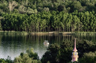 Nanhu Park 'ın Changchun, Çin' deki manzarası.