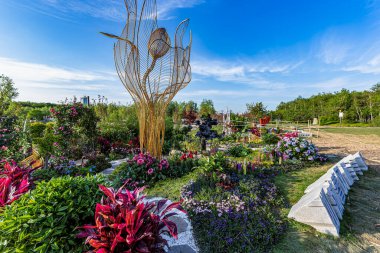 Changchun, Çin 'deki Bahçe Mikro Peyzaj-Nanhu Park Peyzajı