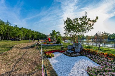 Changchun, Çin 'deki Bahçe Mikro Peyzaj-Nanhu Park Peyzajı