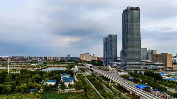 Paisaje Urbano Del Nuevo Distrito Changchun China — Foto de Stock