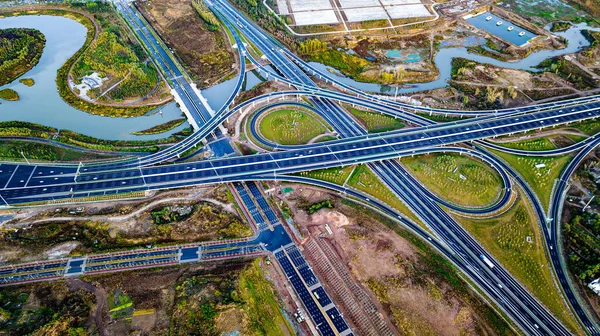 Zuidelijke Nieuwe Stad Viaduct Changchun China Aanbouw — Stockfoto