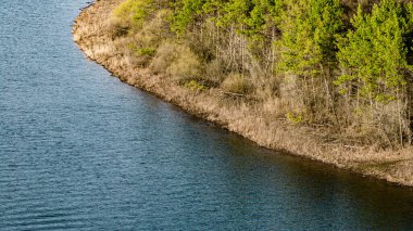 Çin Changchun 'daki Jingyuetan Ulusal Orman Parkı' nın bahar manzarası.