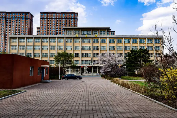 stock image Architectural landscape of the Nanling Campus Library of Jilin University, Changchun, China