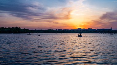 Nanhu Park 'ın Changchun, Çin' deki manzarası.