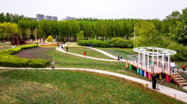 Changchun, Çin 'deki Changchun Parkı' nın manzarası.