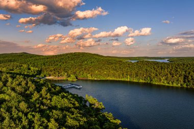 Moon Bay, Jingyuetan National Forest Park, Changchun, China in summer clipart