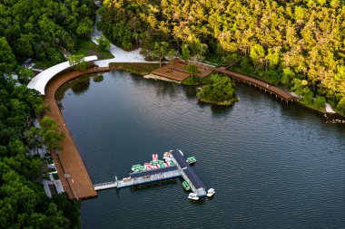 Moon Bay, Jingyuetan National Forest Park, Changchun, China in summer clipart