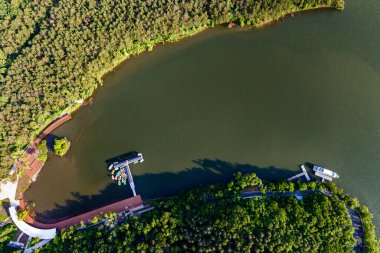 Moon Bay, Jingyuetan National Forest Park, Changchun, China in summer clipart