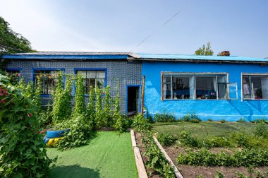 Ergün Şehri, Moğolistan, Çin 'deki Rus Çiftlik Evi Mimarlık Peyzajı