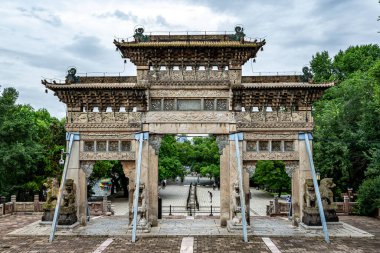 Architectural Landscape of Qing Zhaoling Mausoleum,Beiling Park,Shenyang,China clipart