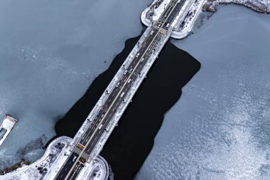 Çin Changchun Nanhu Köprüsü Kış Sahnesi