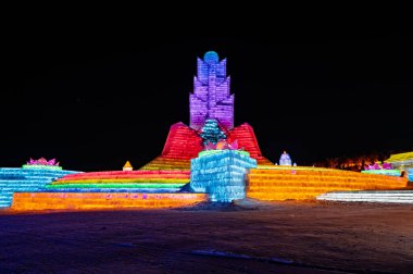 Buz Heykeli Gece Görüşü - 6. Çin Changchun Buzu ve Yeni Kar Dünyası