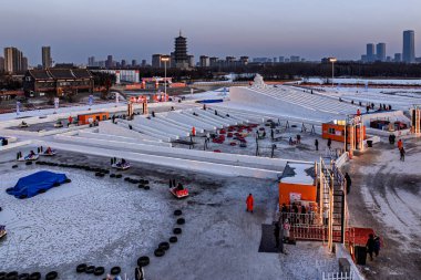 25 Ocak 2025, Beihu Ulusal Wetland Parkı, Changchun, Çin..
