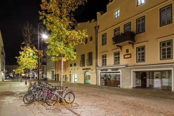 Brixen Italien Oktober 2022 Nachtansicht Der Straße Der Altstadt Von — Stockfoto
