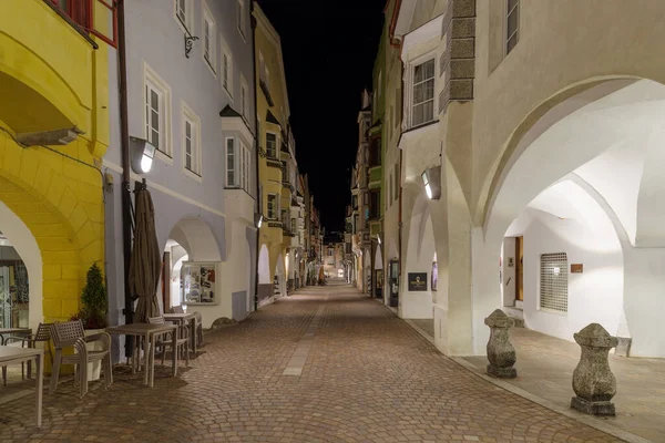 Brixen Italy October 2022 Night View Street Brixen Old Town — Stock Photo, Image