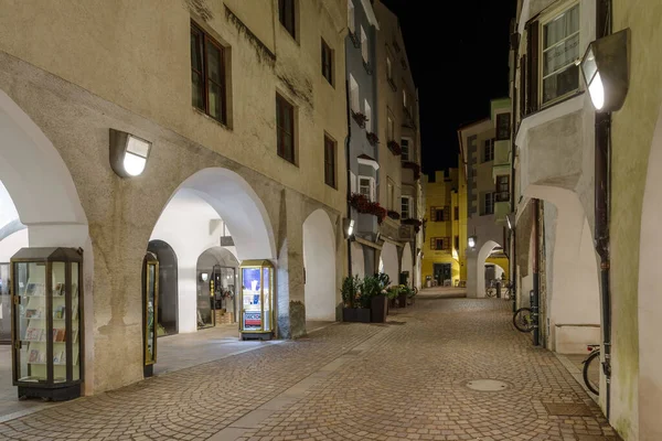 Brixen Italy October 2022 Night View Street Brixen Old Town — Stock Photo, Image