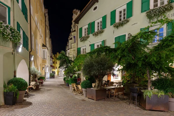 Brixen Italien Oktober 2022 Nachtansicht Der Straße Der Altstadt Von — Stockfoto