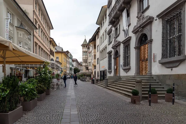 stock image Bolzano, Italy - November 1, 2022: Street view in Bolzano old town, Autonomous Province of Bolzano, Trentino South Tyrol, northern Italy