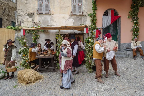 Taggia Italy February 2023 Participants Historical Reenactment Old Town Taggia — Stock Photo, Image