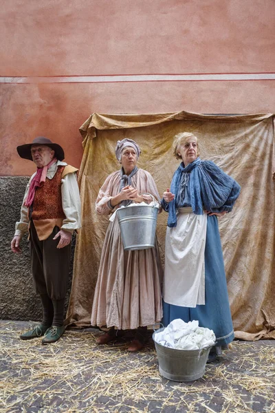 이탈리아 2023 이탈리아 리구리아의 도시인 기아에서 역사적으로 참가자 배우들 생활의 — 스톡 사진