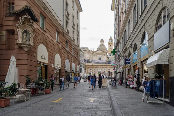 Genova Olaszország Szeptember 2022 Kilátás Város Utcáján Történelmi Központjában Genova — Stock Fotó