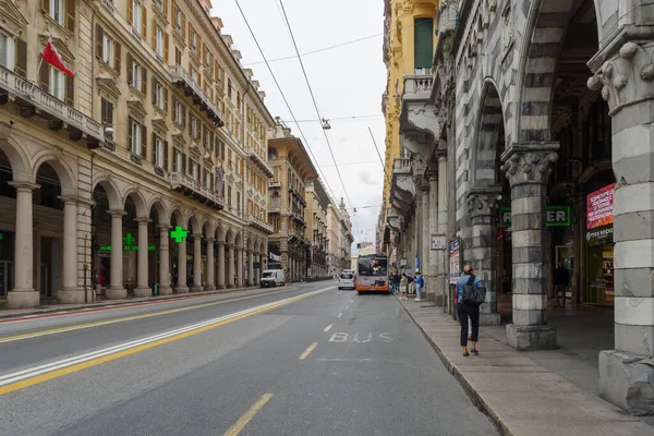 Gênes Italie Septembre 2022 Vue Long Rue Settembre Dans Centre — Photo