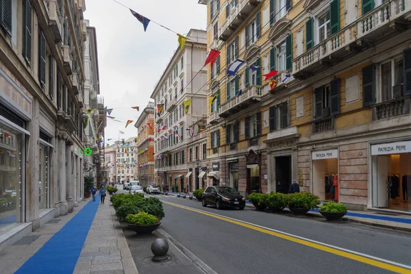 Gênes Italie Septembre 2022 Vue Long Rue Ville Dans Centre — Photo