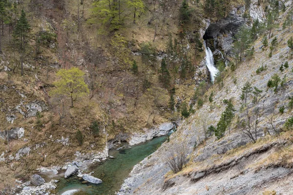 Verhoogd Uitzicht Negrone Bergstroom Stijgende Ligurische Alpen Vormt Tanaro Rivier — Stockfoto