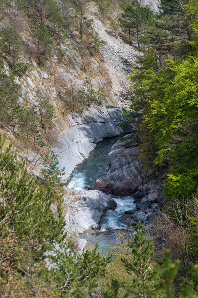 Elevata Vista Del Torrente Negrone Che Sorge Nelle Alpi Liguri — Foto Stock