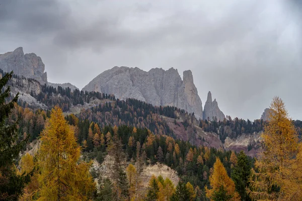 Góry Dolinie Fassa Dolomity Catinaccio Trentino Alto Adige Włochy — Zdjęcie stockowe