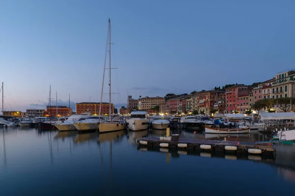 Paisaje Urbano Santa Margherita Ligure Atardecer Liguria Italia — Foto de Stock