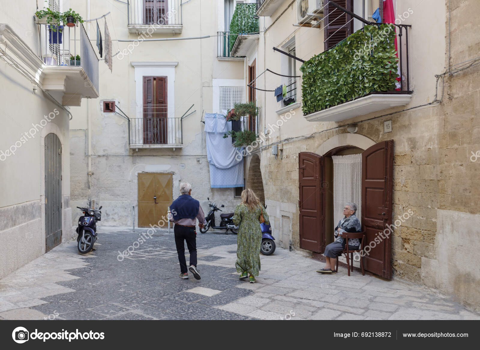 Bari Italy October 2023 Street View Bari Old Town Capital Stock