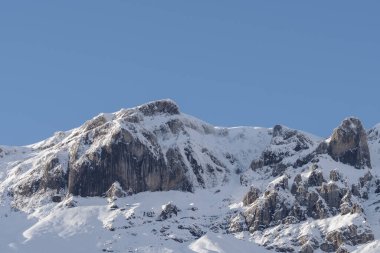 Ligurian Alplerinde kış mevsimi, Piedmont bölgesi, kuzey batı İtalya