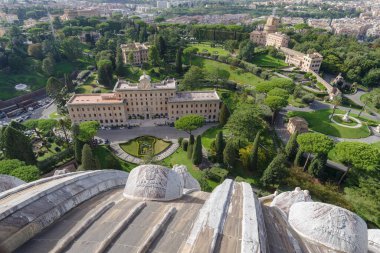 Vatican - October 15, 2024: The Vatican Gardens viewed from the dome of St Peter's Basilica in the Vatican City, Rome, Italy clipart