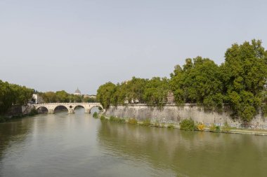 Tiber nehri Roma 'da Tiber Adası (Isola Tiberina) yakınlarında.