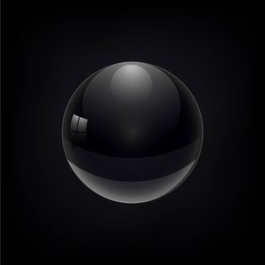 Koyu arkaplanda siyah top / parlak top / soyut