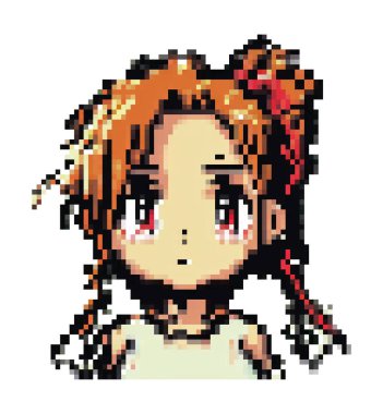 anime kız saç pikseli resim çizimi topladı.