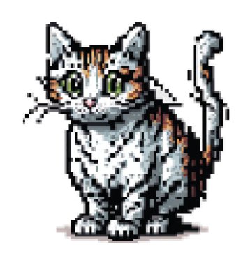 kırmızı ve beyaz kedi vektör çizimi.